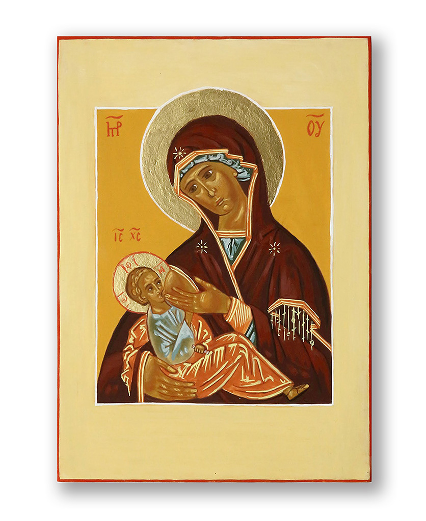 Icône Vierge Marie Avec Cadre 56x46 Cm, Reproduction Religieuse Style Baroque, Italie